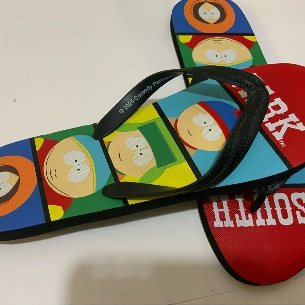 Men's Flip Flops/Beach Sandals Sz 11/12 Multi Color South Park